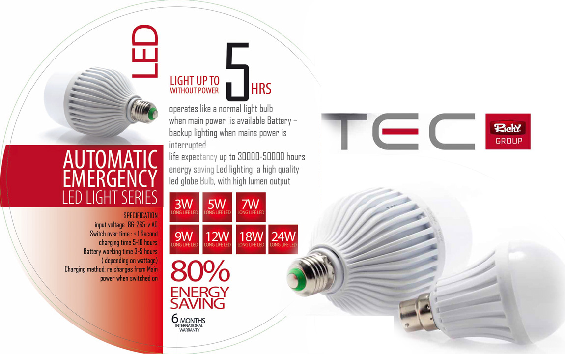 Richy LED Bulbs Energy Saving LED Bulbs, Automatic Emergency LED