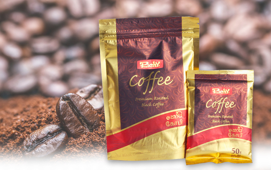 Richy Coffee, Ceylon Black Coffee, Roasted Black Coffee Sri Lanka